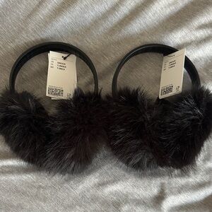 H&M Black Faux Fur Earmuffs